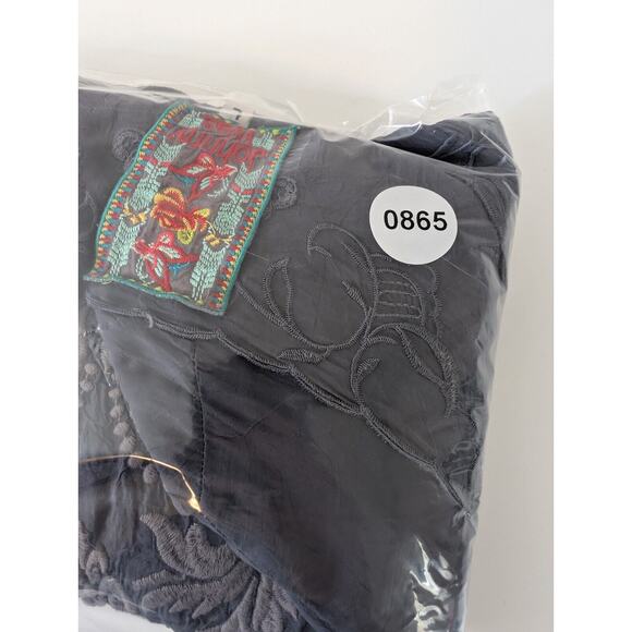 Johnny Was ROBIN Dark Gray Embroidered Floral Oversized Tunic Top Dress Sz L - Picture 11 of 11